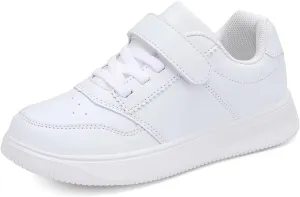DSWED Black Boys Running Shoes for Girls Leather wear Athletic Kids Fashion Sneakers Tennis Shoes Big Kid Size