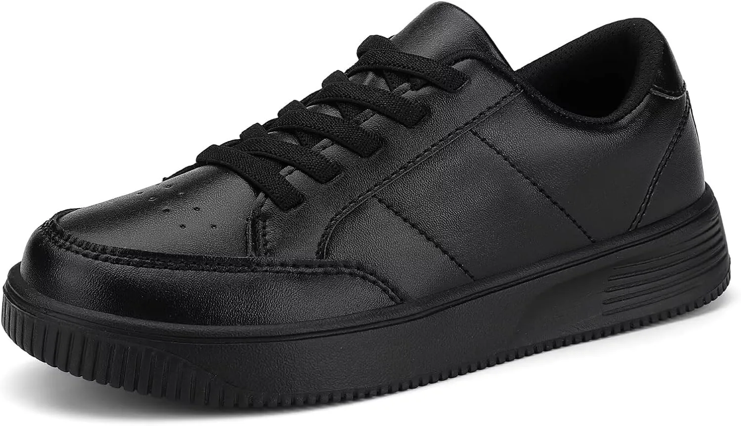 DSWED Black Boys Running Shoes for Girls Leather wear Athletic Kids Fashion Sneakers Tennis Shoes Big Kid Size