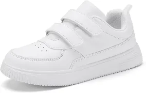 DSWED Black Boys Running Shoes for Girls Leather wear Athletic Kids Fashion Sneakers Tennis Shoes Big Kid Size
