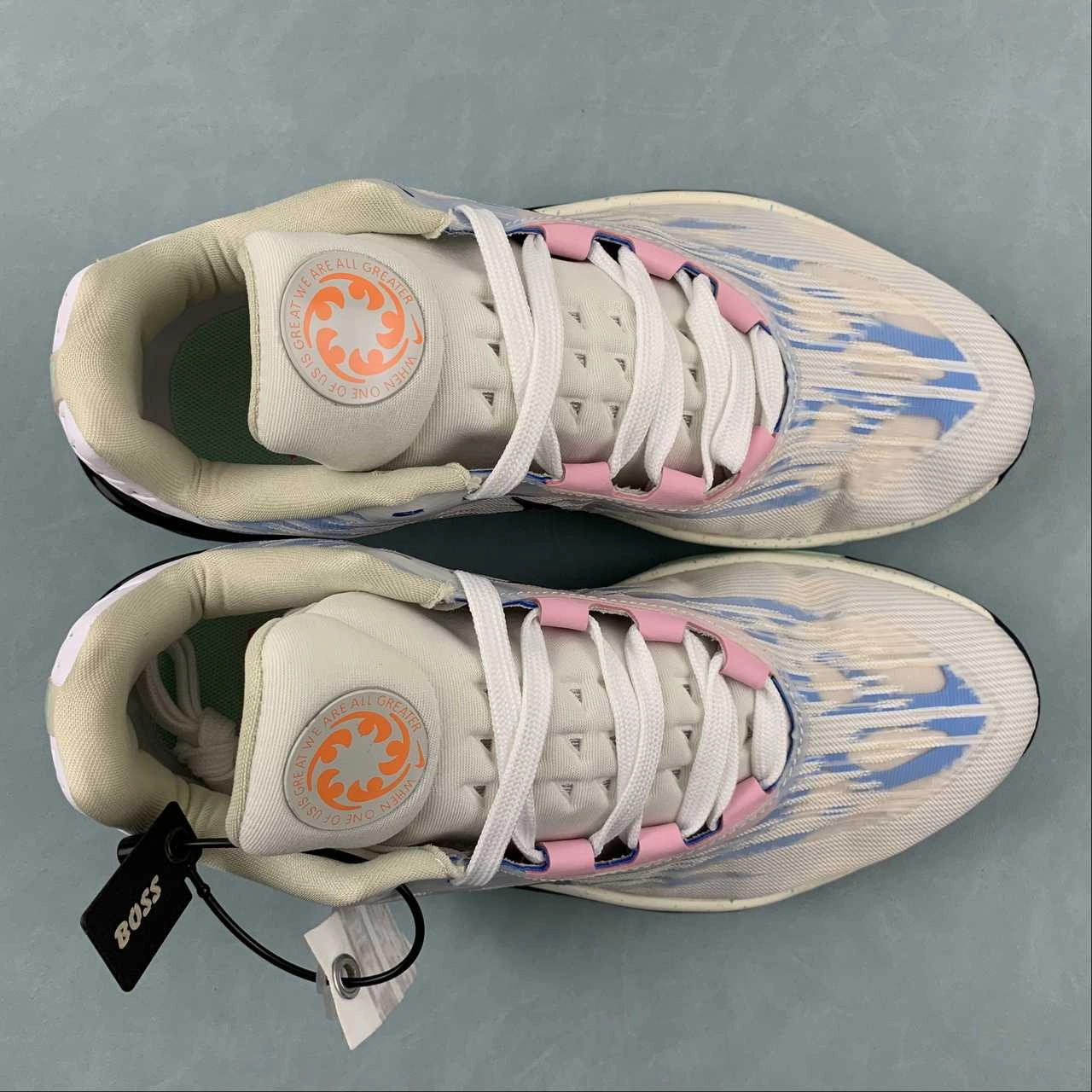 Molded midsole structure resists compression fatigue High Activity Air Zoom G.T Cut 2 Sail Pink Spell Blue Light Orewood Brown Black FN0234-104