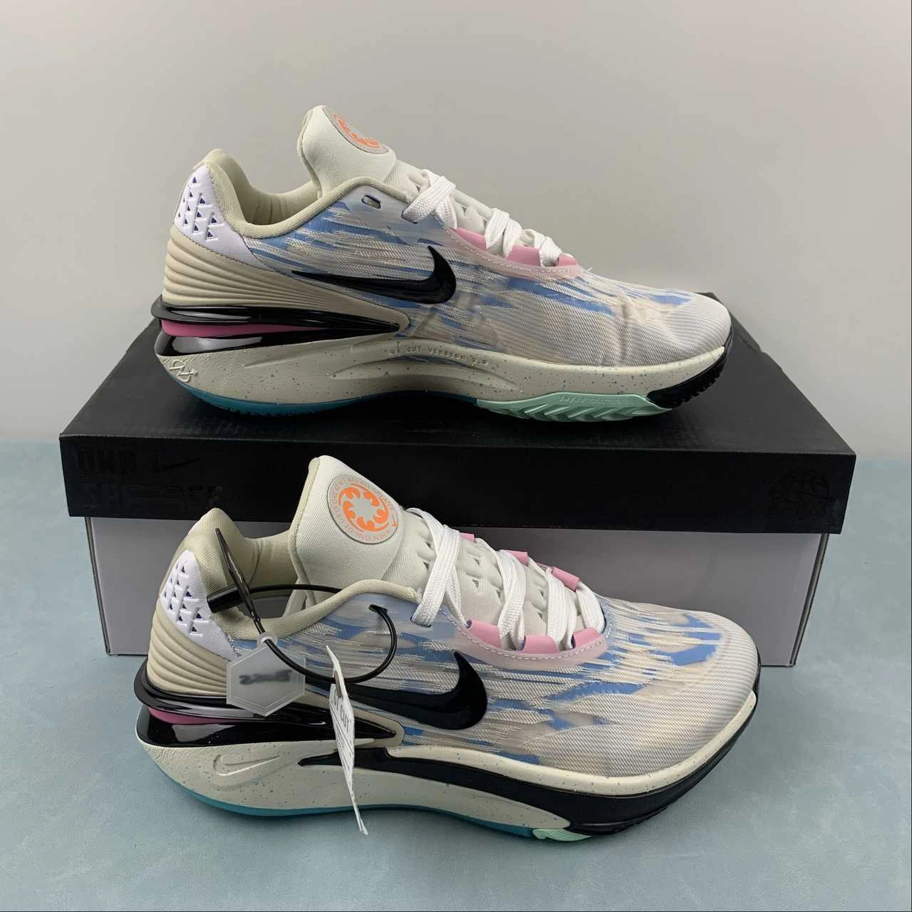 Air Zoom G.T Cut 2 Sail Pink Spell Blue Light Orewood Brown Black FN0234-104 Outsole base stabilizes high-speed performance