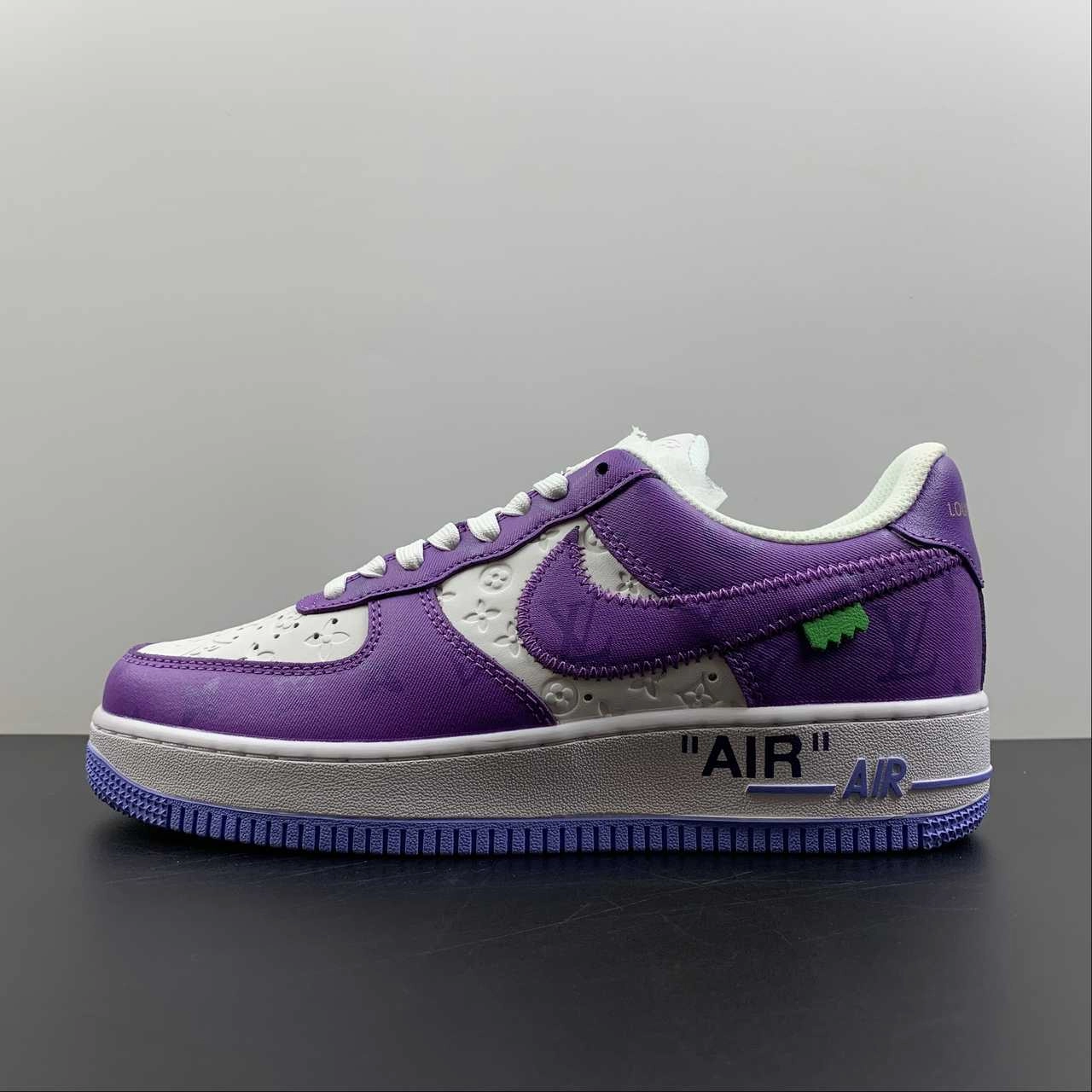 Machine washable Louis Vuitton x Air Force 1 White Purple 3308-7