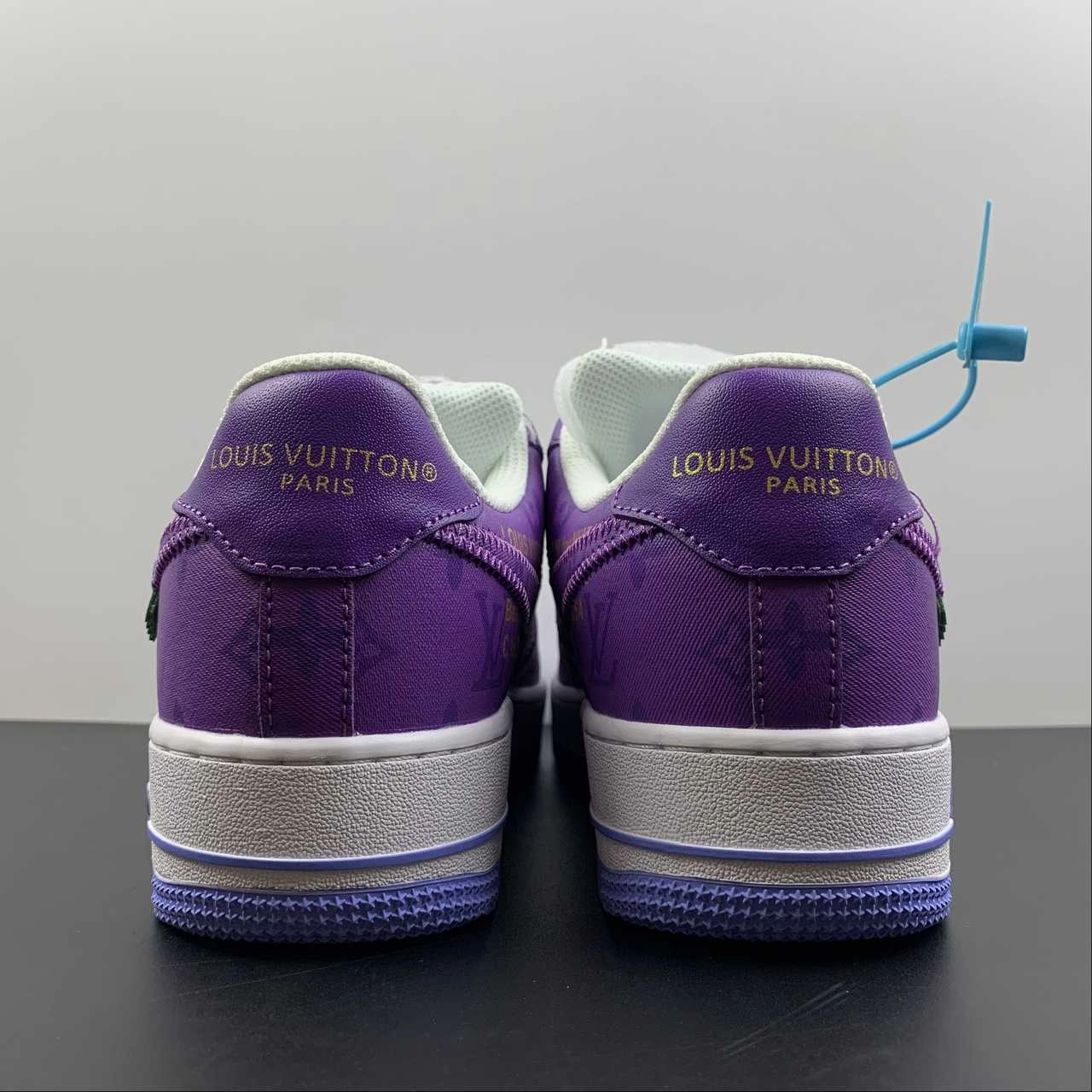Louis Vuitton x Air Force 1 White Purple 3308-7 Run Errand City Snap