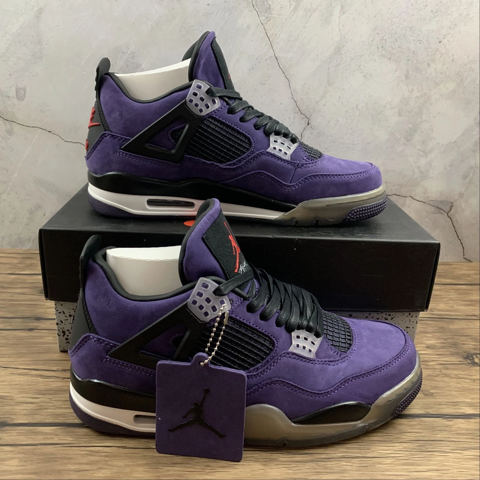 TPUOutsole Rubberized Outsole Air Jordan 4 Retro Travis Scott Purple Dynasty 308497-510