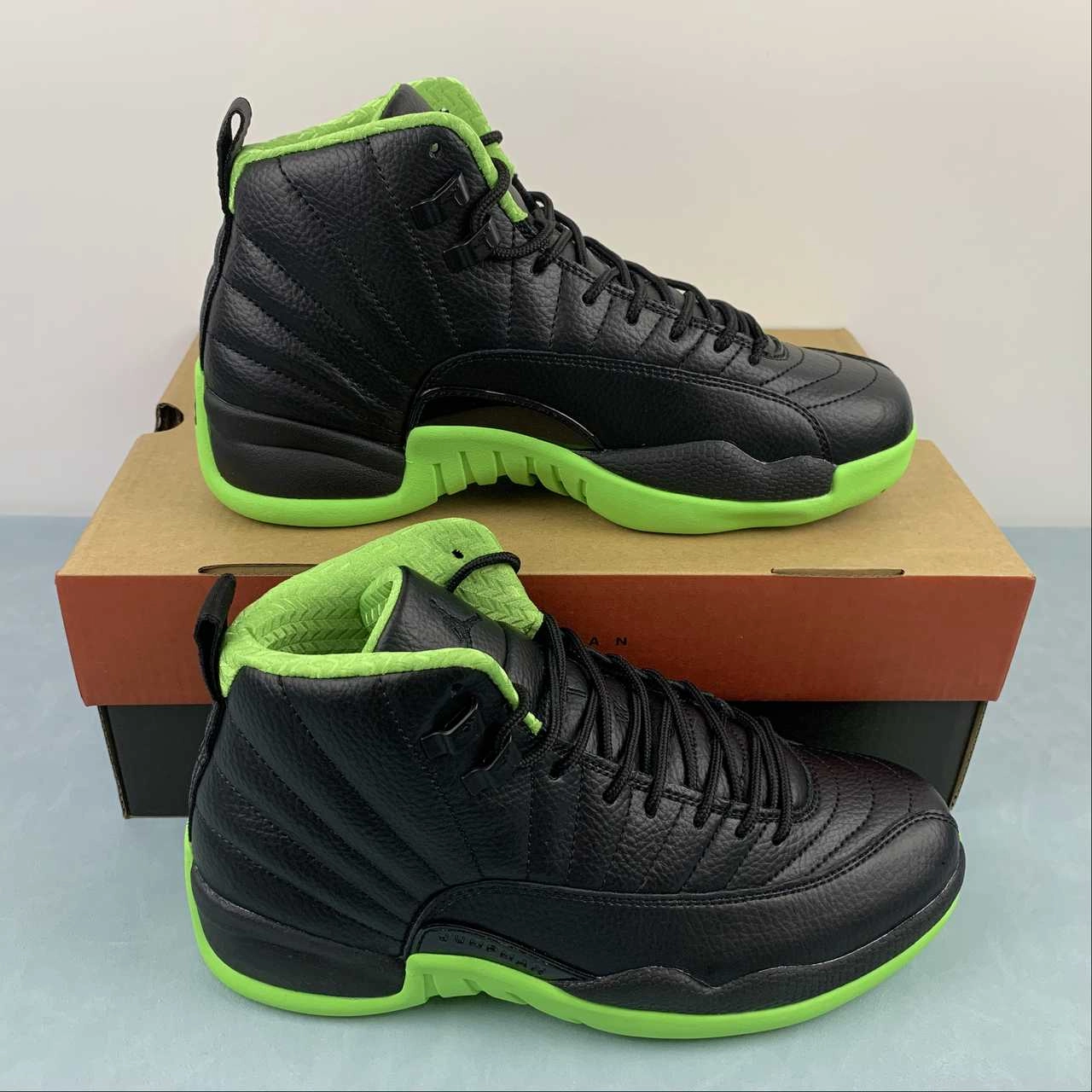 Padded Heel Air Jordan 12 Retro Black Neon Green SP-22-MNJDLS-595-S