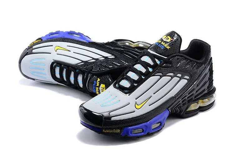 men's athletic footwear Air Max Plus 3 Black Grey Royal Blue Yellow CJ9684-006