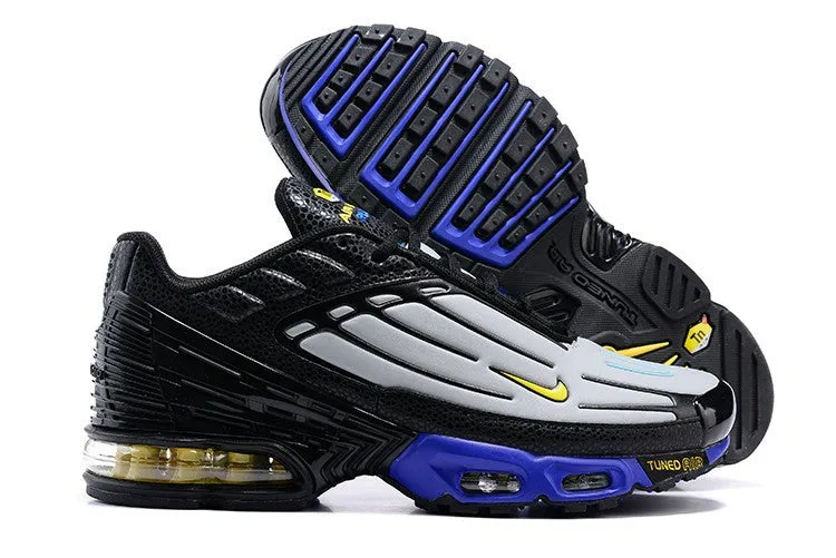 Air Max Plus 3 Black Grey Royal Blue Yellow CJ9684-006 odor - resistant