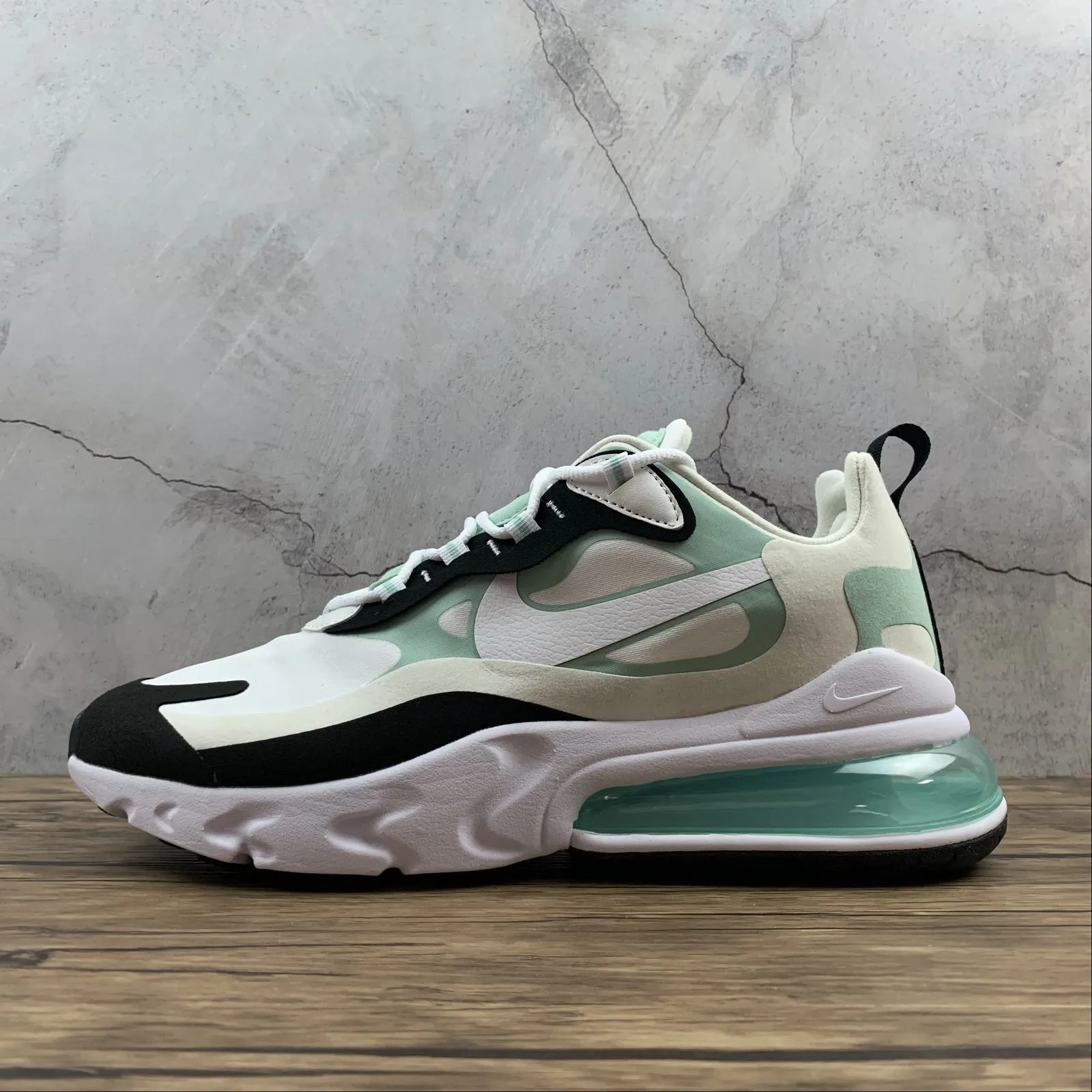 Air Max 270 React SE Black White Lt Green CJ0619-012 flexible - upper shoes