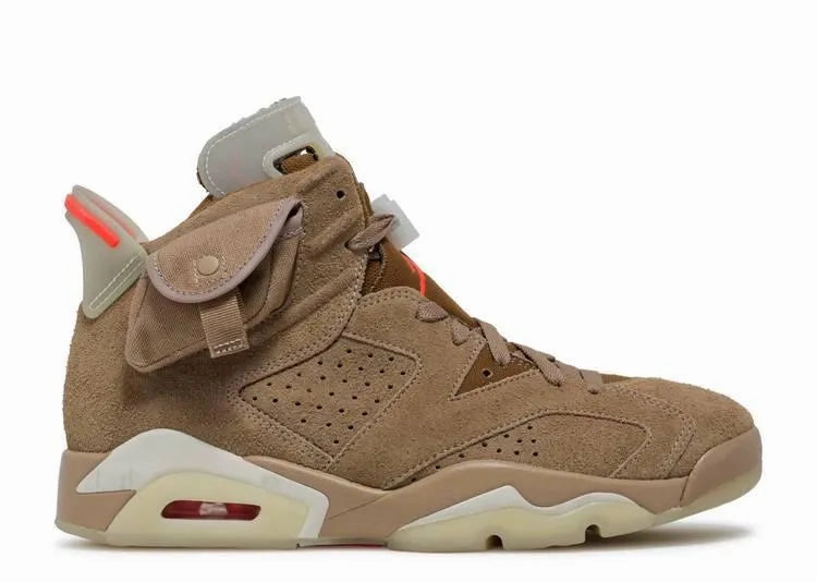 SuedeUpper Air Jordan 6 Travis Scott British Khaki