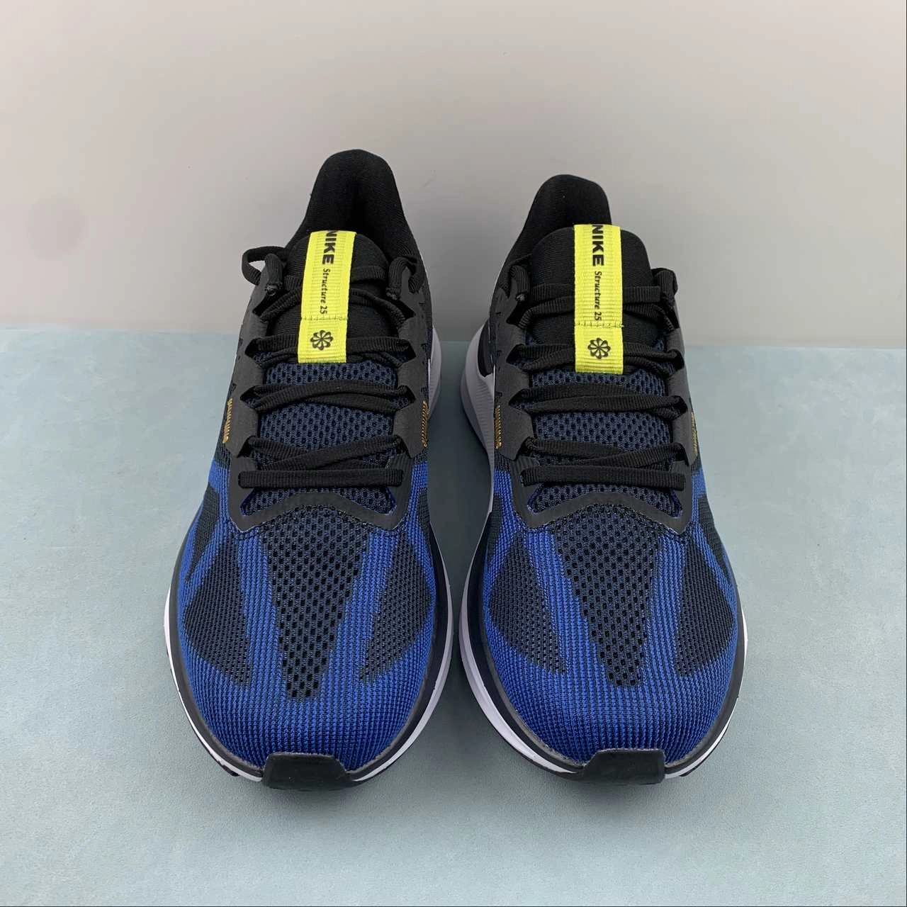 Air Zoom Structure 25 Black White Racer Blue DJ7883-003 Form Stability Step Stability