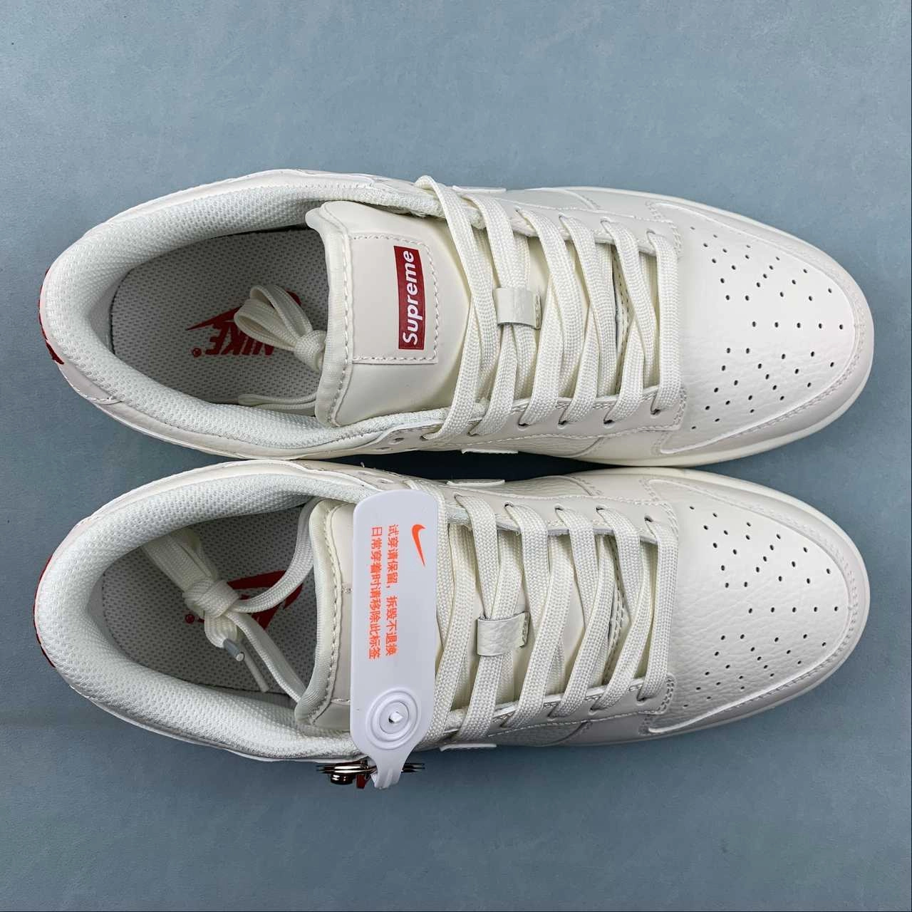 Supreme x SB Dunk Low Off White Red FC1688-146 Eco Wear Comfort Fit System