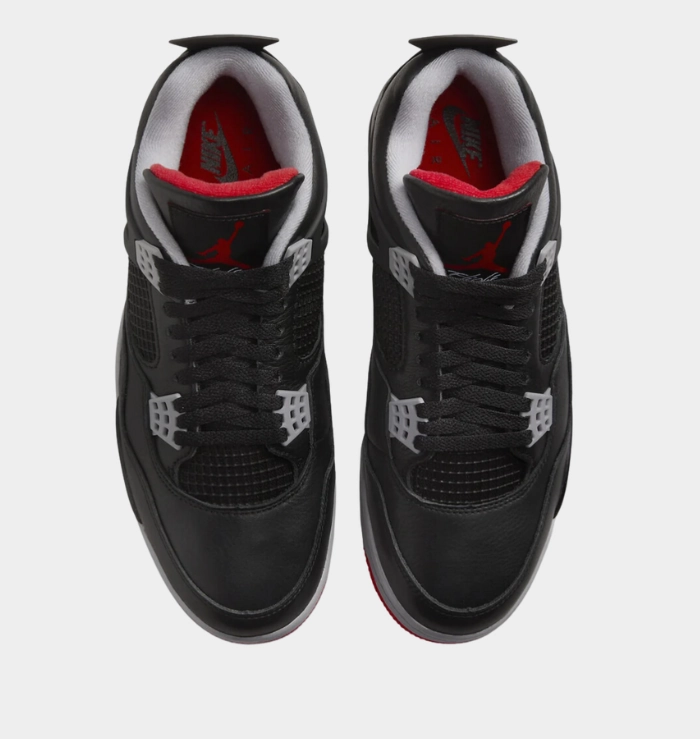 Textured Grip Pattern Microfiber Heel Counter Nike Air Jordan 4 Retro Bred Reimagined