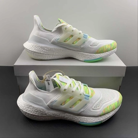 Adidas UltraBoost 22 White Green Stabilizing Heel Cage
