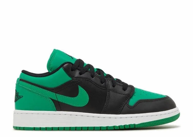 Abrasion Resistant Fabric Air Jordan 1 Low Black Lucky Green (GS)