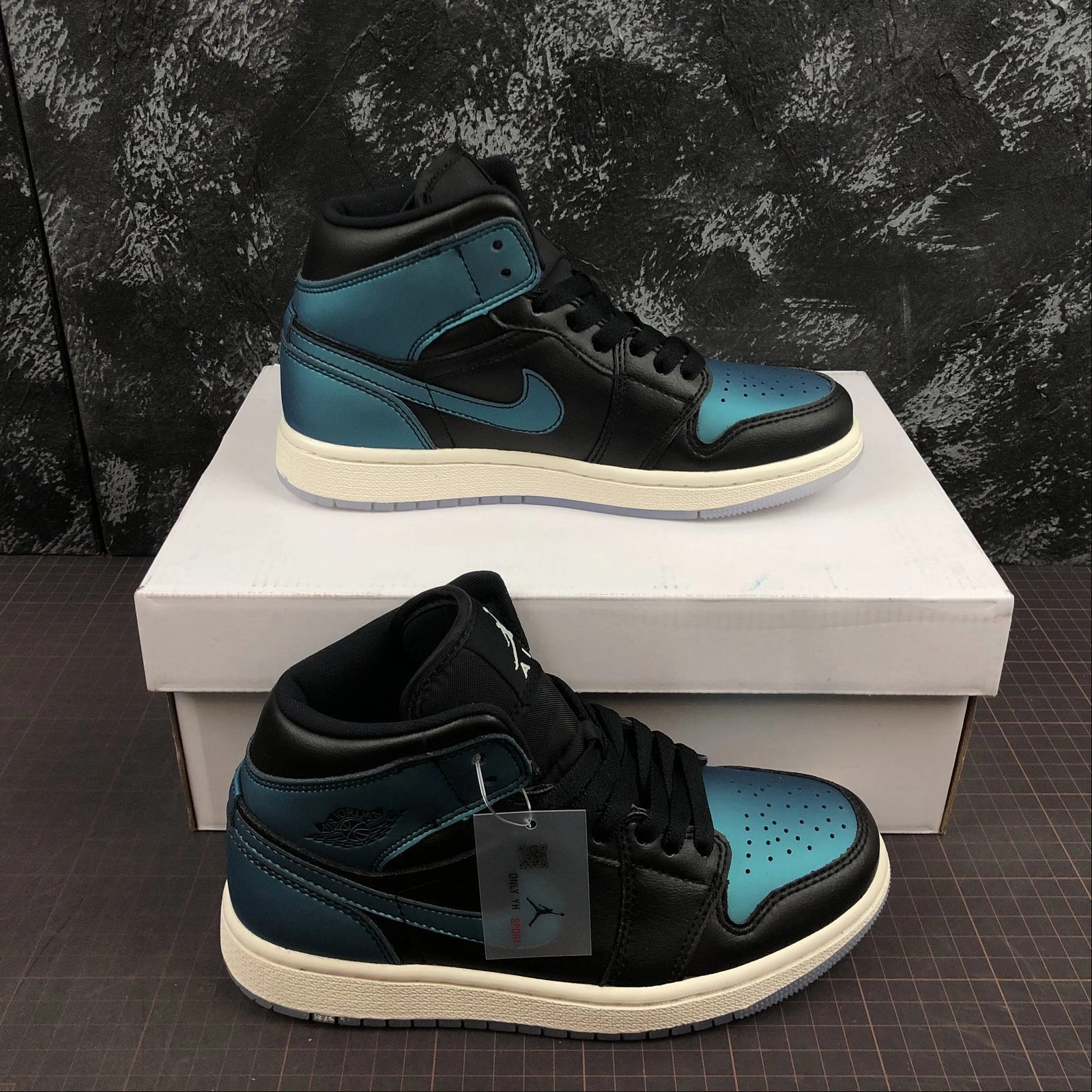 All-Weather Performance Everyday Run Air Jordan 1 Mid Black Pale Ivory Multi Color