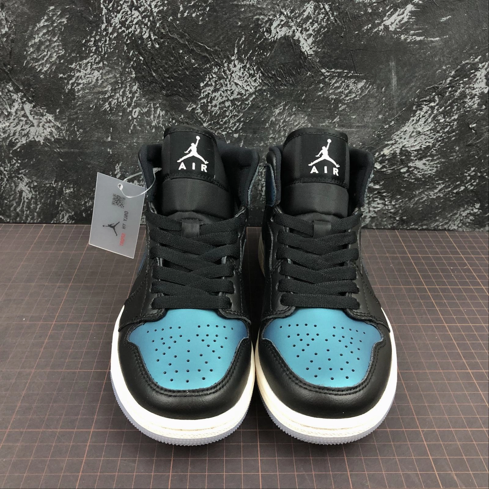 Cross Training Optimized Air Jordan 1 Mid Black Pale Ivory Multi Color