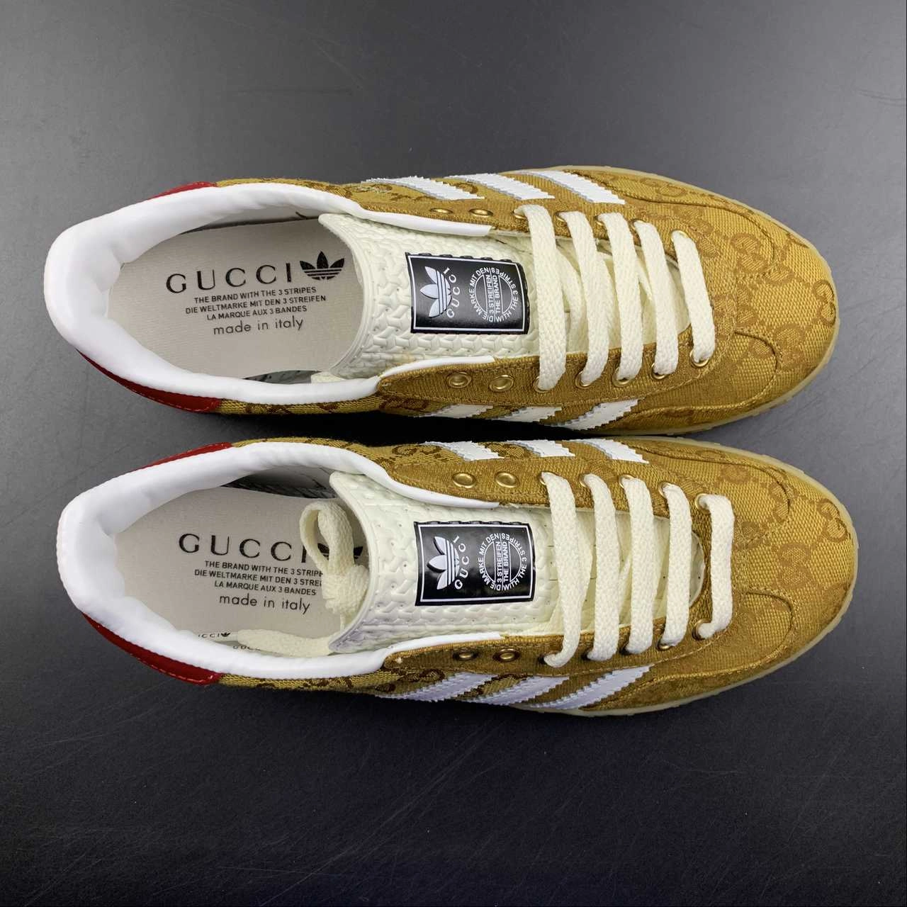 Innovative solution Adidas x Gucci Gazelle Brown White Red