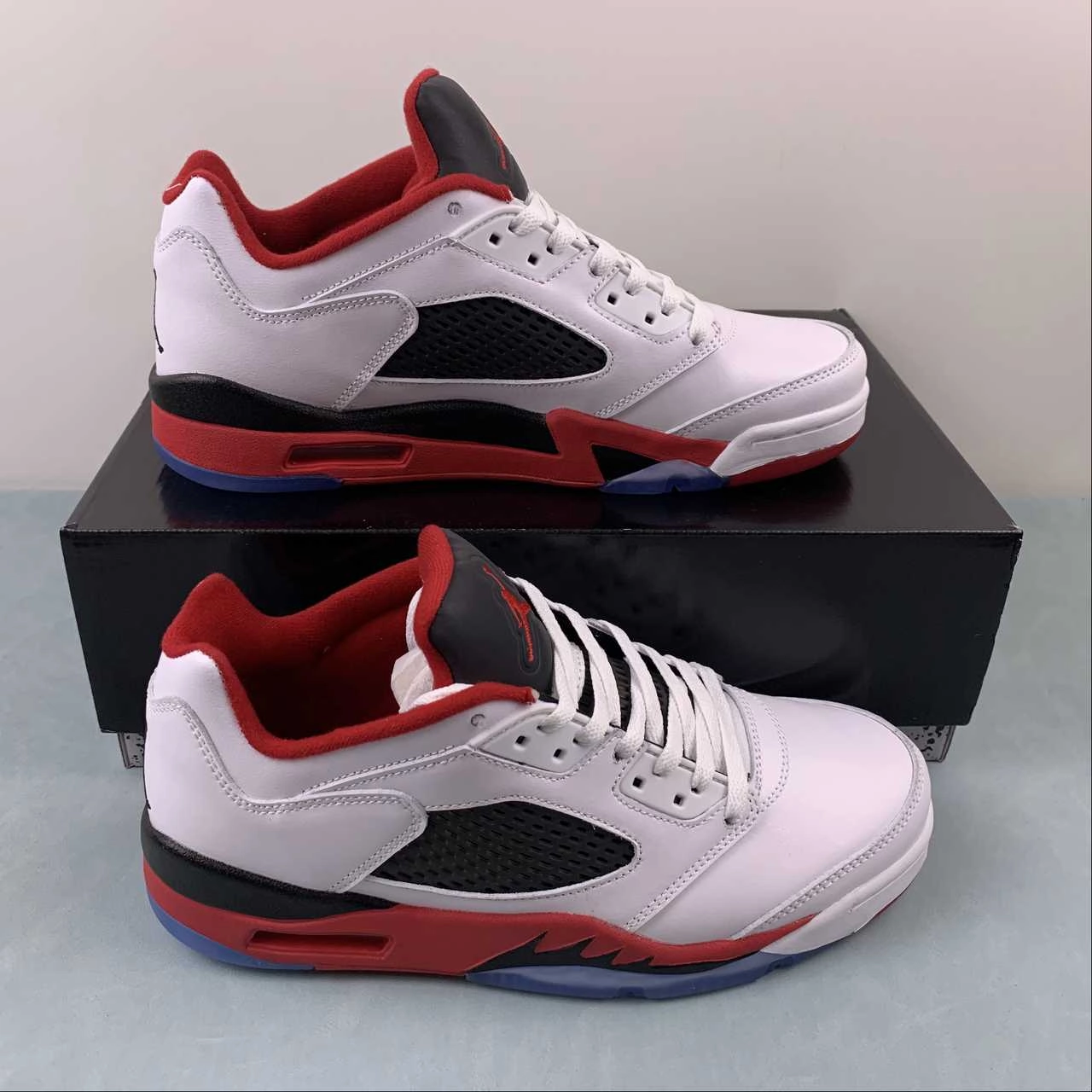 Fresh Step Professional Stability Air Jordan 5 Retro Low White Fire Red Black 819171 101