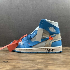 fitness walk Toe box space Air Jordan 1 x Off-White NGR White Dk Powder Blue-Cone AQ0818-148