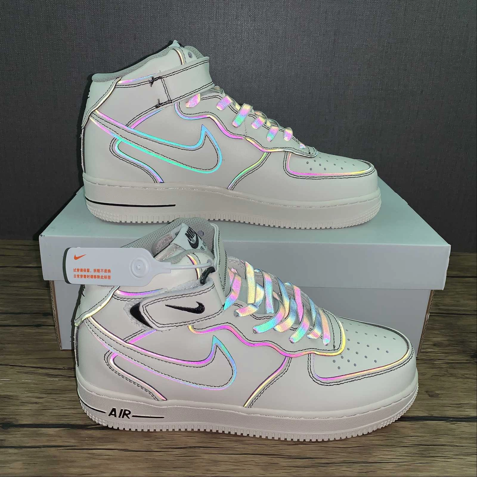 Flex Step Air Force 1 07 Mid Beige Black Colorfull AQ2898-008