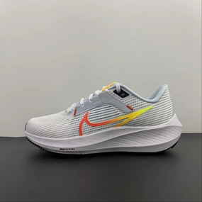 Air Zoom Pegasus 40 White Picante Red Blue Tint DV3854-102 Mobility Flex Upper overlay adds light structure and containment