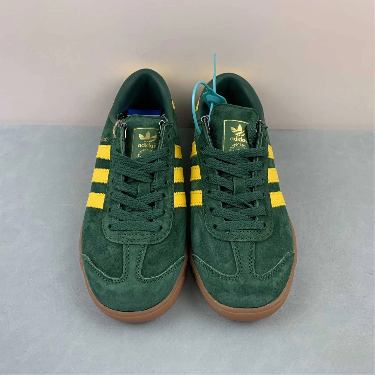 Adidas Hamburg Collegiate Green Gold GW5752 reflective running shoes