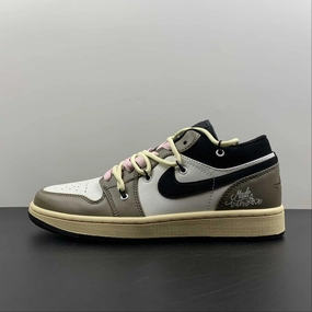 Air Jordan 1 Low ??Made With Love?? Brown Grey 553558-062 Soft Traction