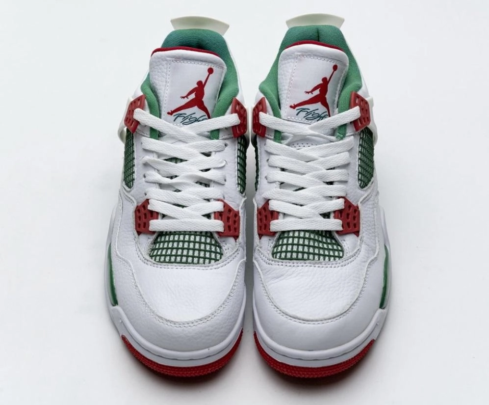 waterproof Air Jordan 4 Retro White Green Red