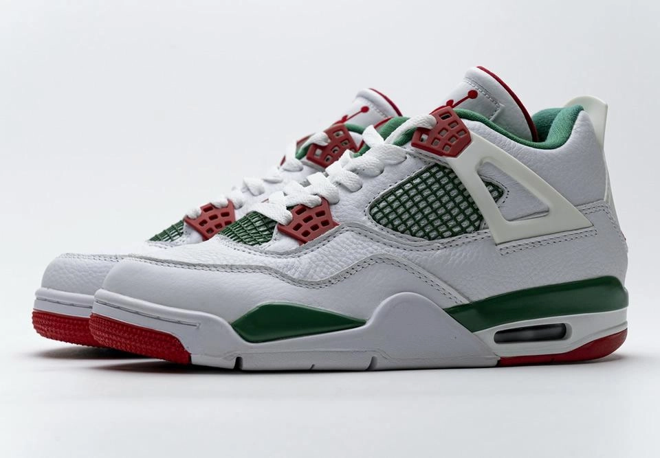 Shock-absorbent cushioning Air Jordan 4 Retro White Green Red