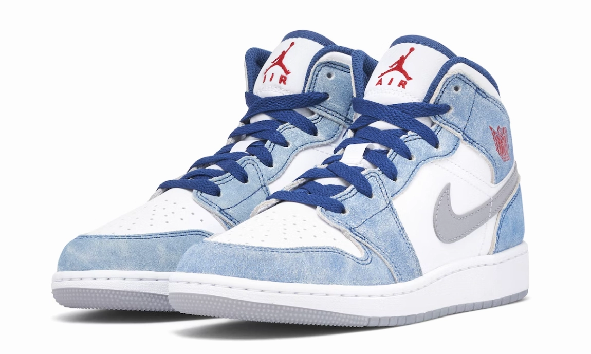 All-weather shock absorption Upgraded look Jordan 1 mid (gs) French blue