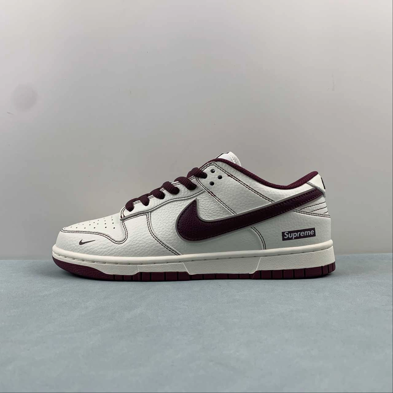 Supreme x SB Dunk Low Dark Red Off White RM2308-235 Daily Use