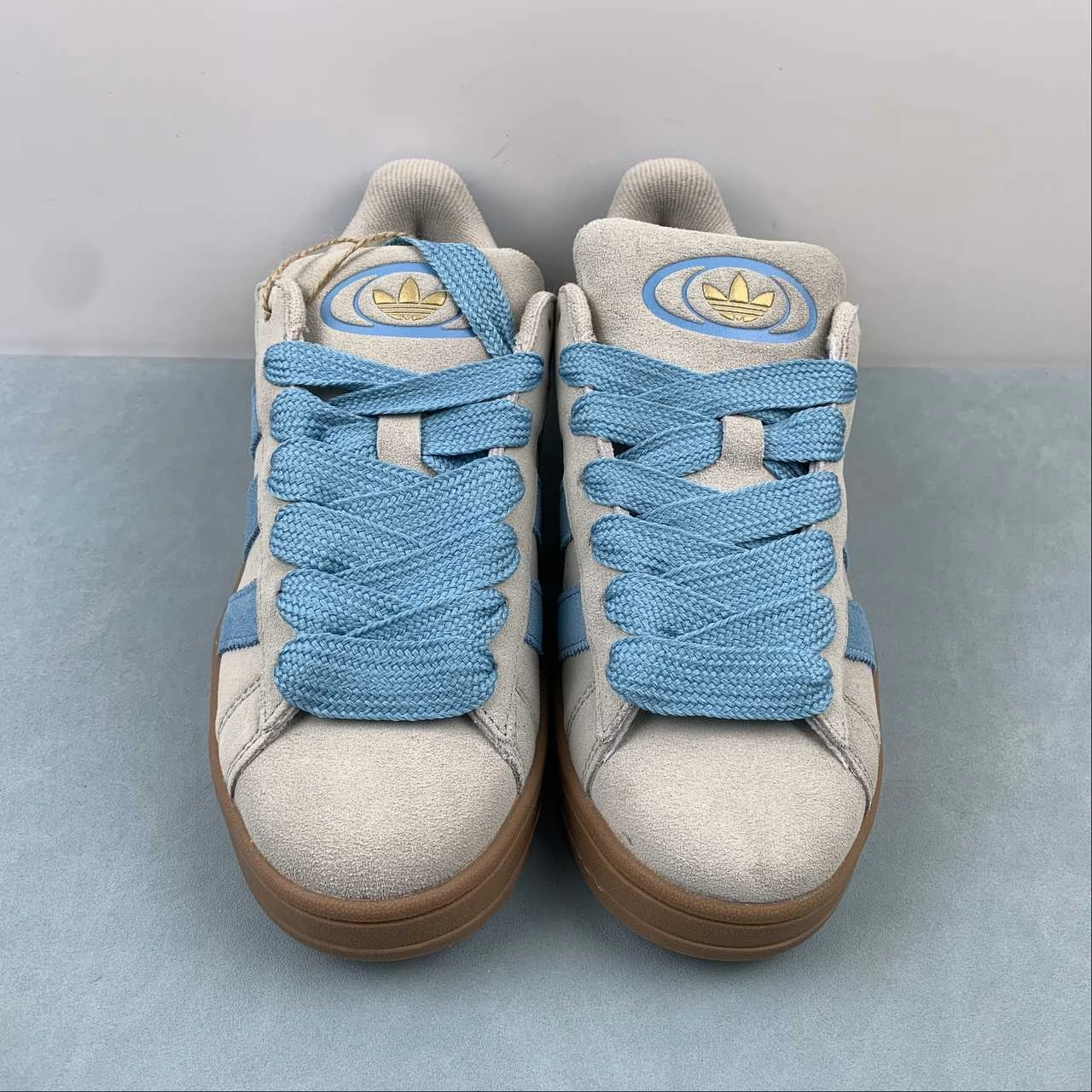 Comfortable to wear Adidas Campus 00s Putty Gray Preloved Blue Gold Metallic IE5588