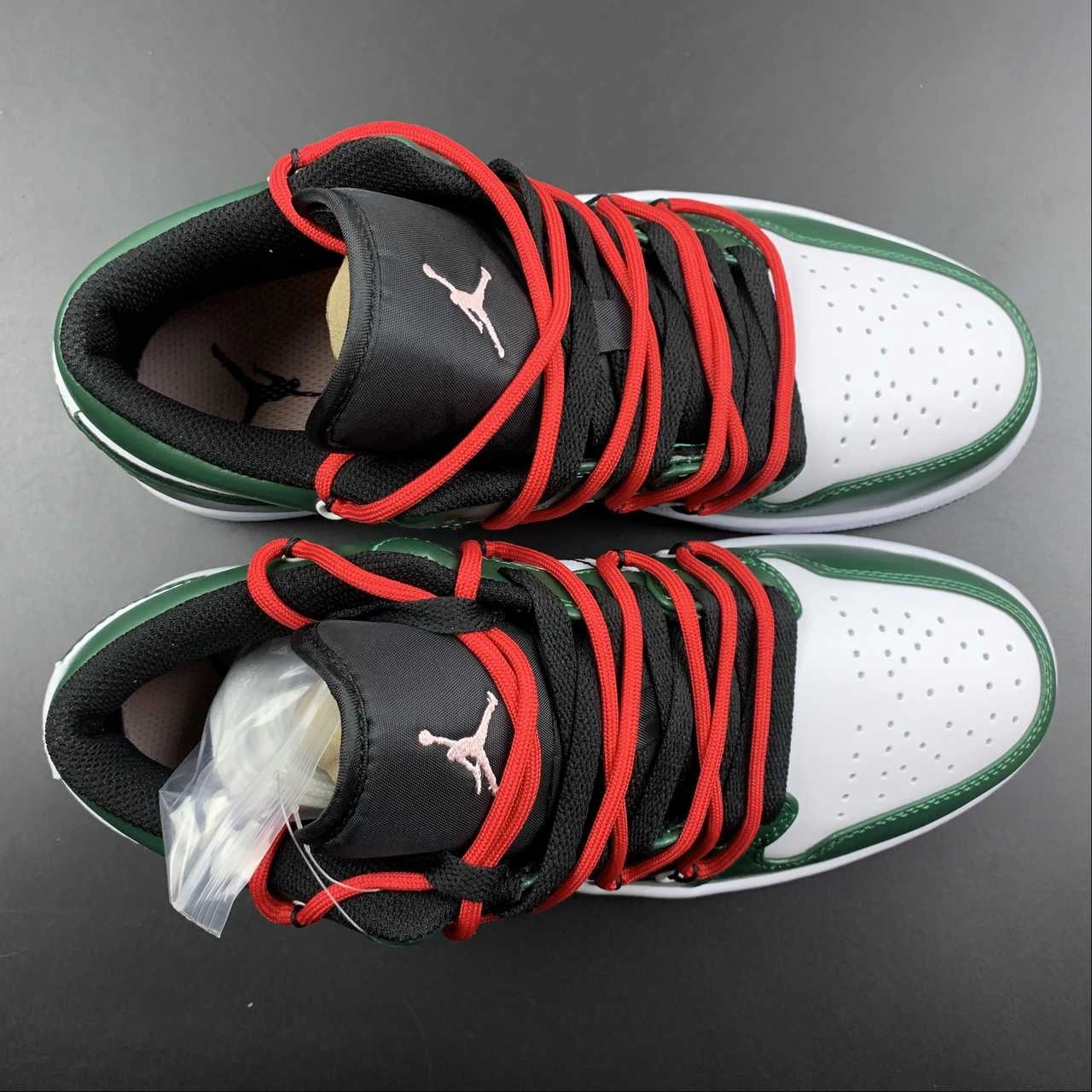 Air Jordan 1 Low Vibe White Green Black Red 553558-963 Ergonomic Design