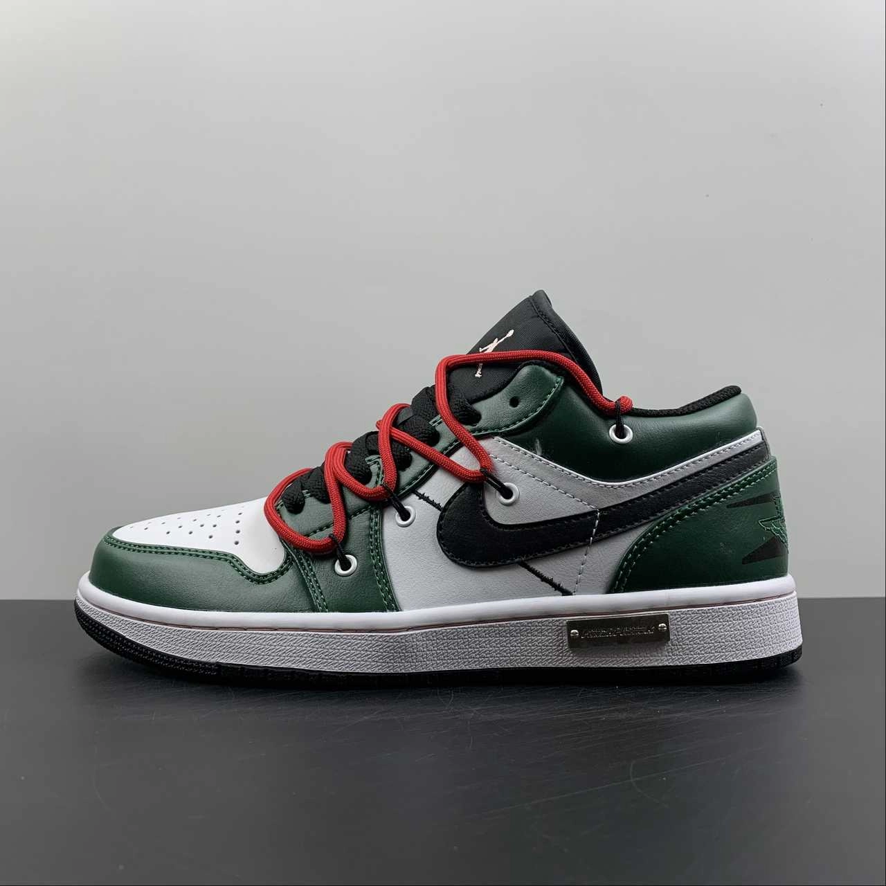 Air Jordan 1 Low Vibe White Green Black Red 553558-963 Classic Appeal