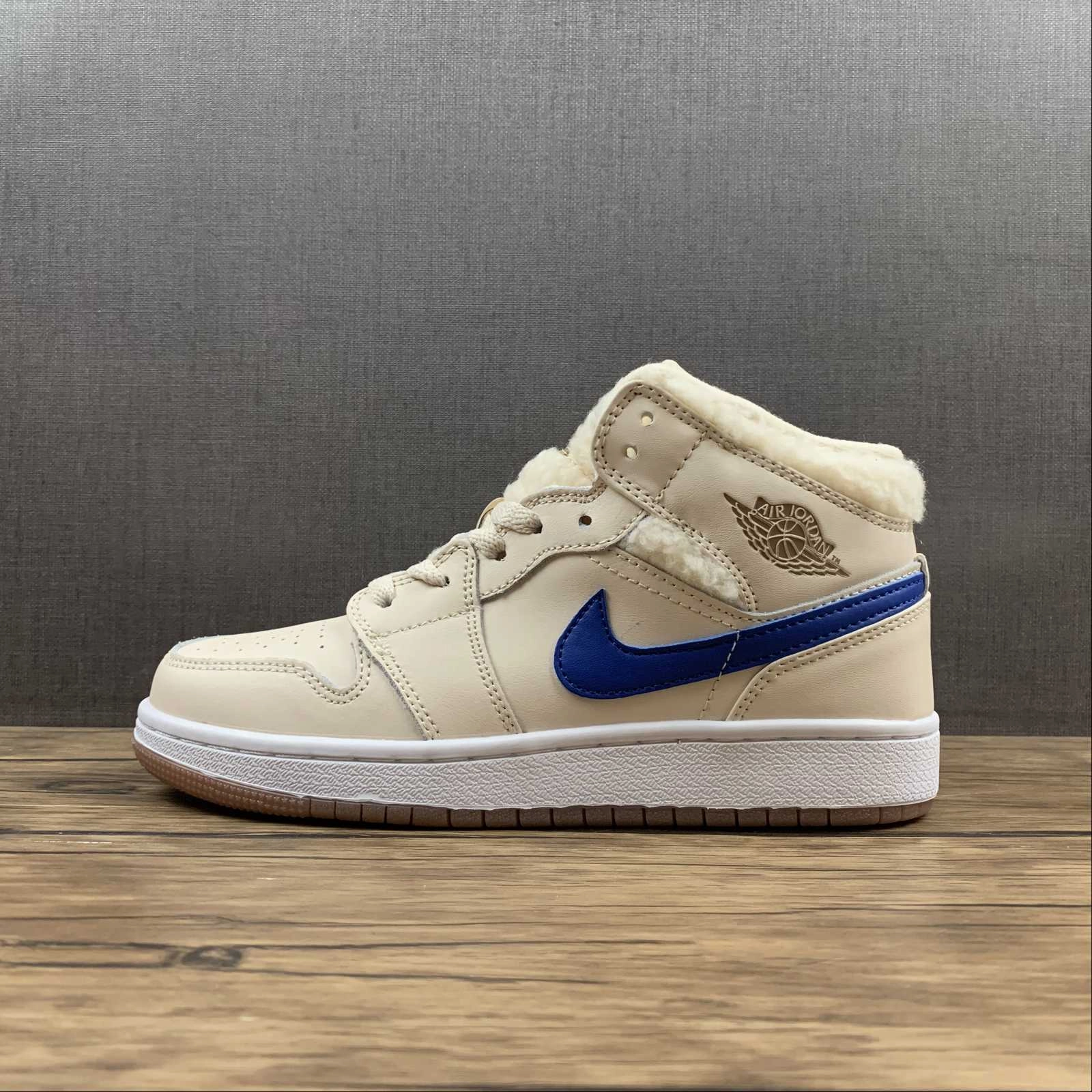 custom-fit Air Jordan 1 Mid UTL (GS) Pearl White Racer Blue (2021)DO2207-264