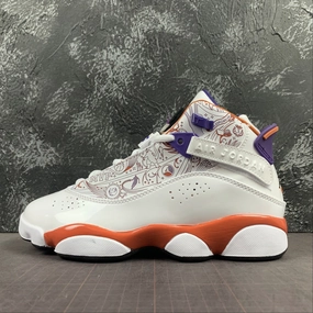 Air Jordan 6 Rings White Black-Court Purple-Crmc 322992-101 Shear Resistance Foam