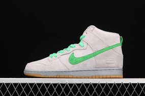 Airflow Channel Tech Durable Overlay Dunk High Premium SB Metallic Silver Hyper Green  313171-039