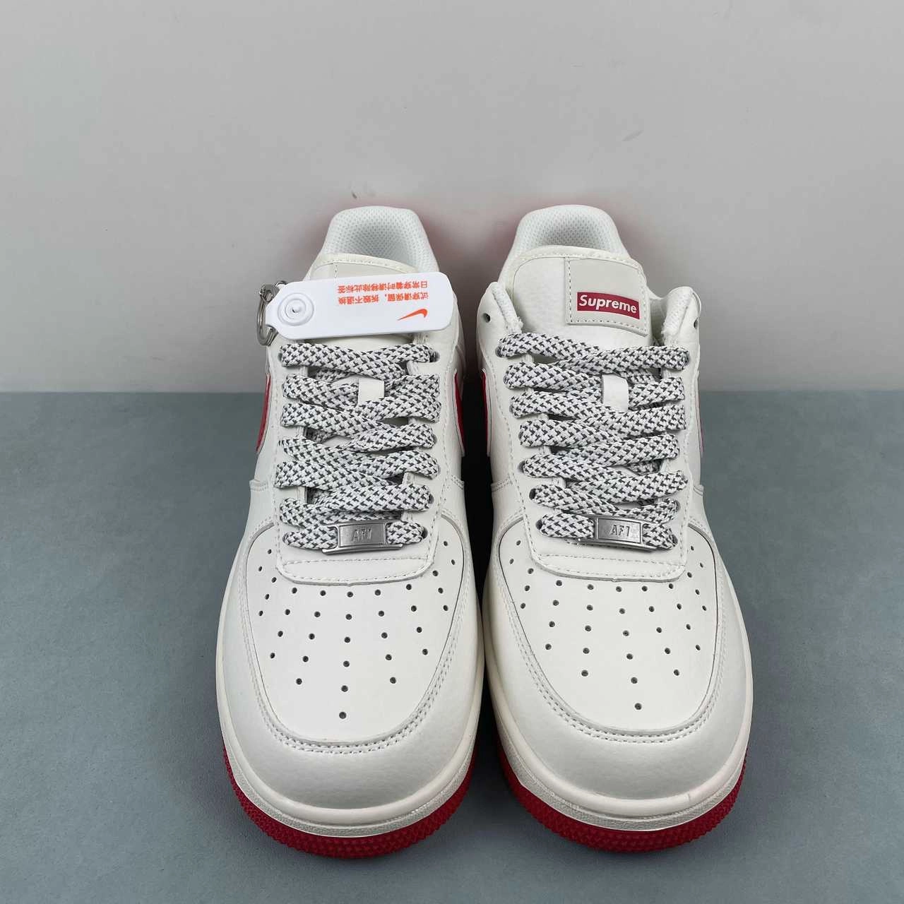 Comfy Outing Platform Style Supreme x Air Force 1 07 Low White Red HD1968-026