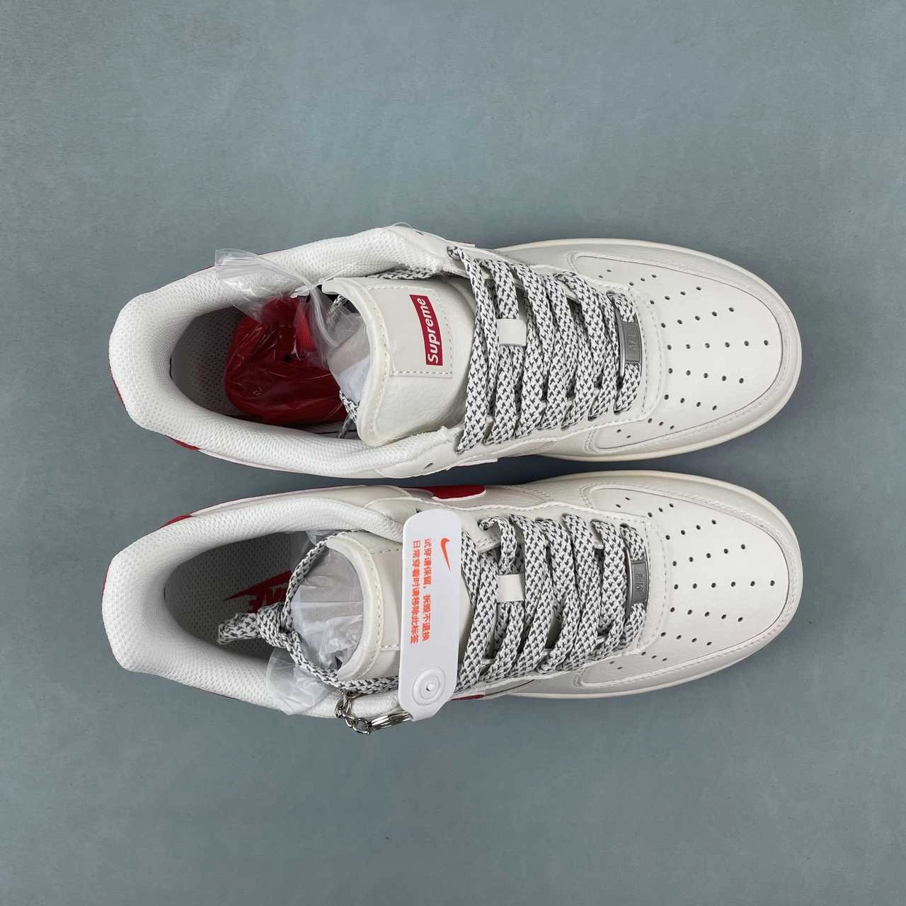 Walk Free Long Hours Supreme x Air Force 1 07 Low White Red HD1968-026