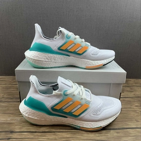 Adidas UltraBoost 22 White Fluo Blue Orange GX5463 Run Errands