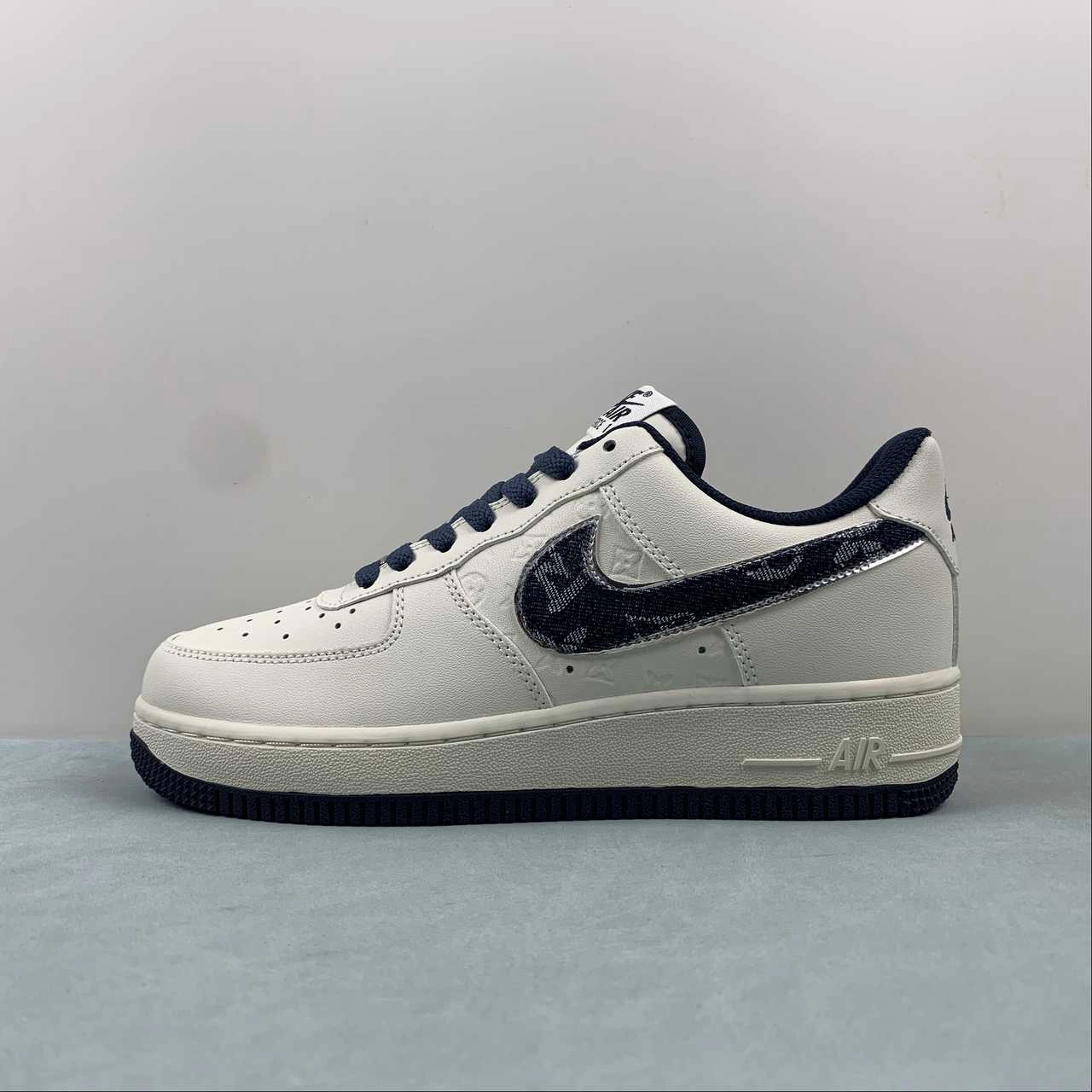 Running Inspired Air Force 1 07 Low LV White Denim Blue LV0506-011
