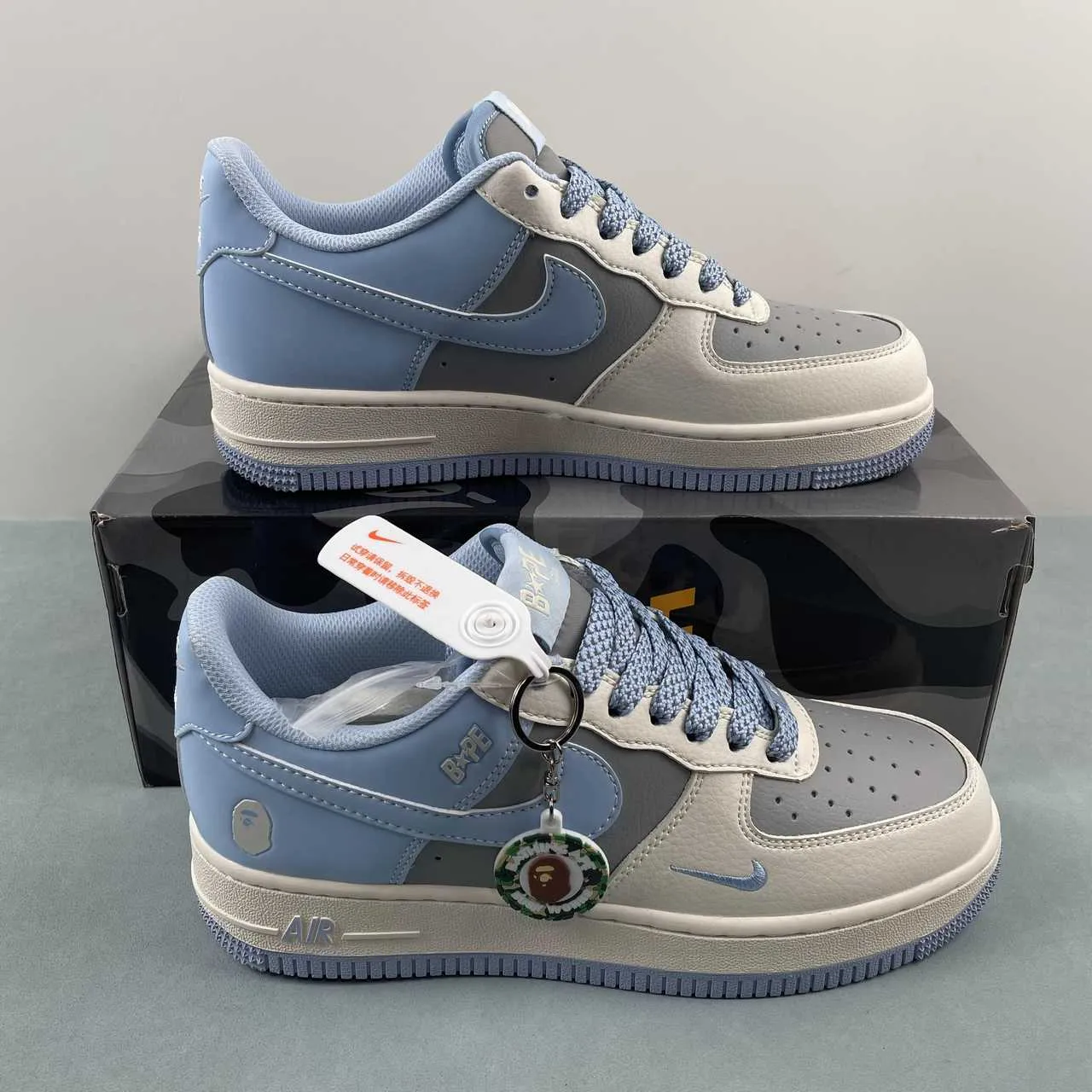 Air Force 1 07 Low BAPE Blue Gray Off White BB9599-204 Outdoor Leisure