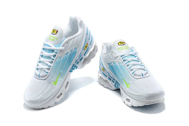 Air Max Plus 3 Aquamarine White Blue Volt DM2835-100 adult sizes Smooth running experience