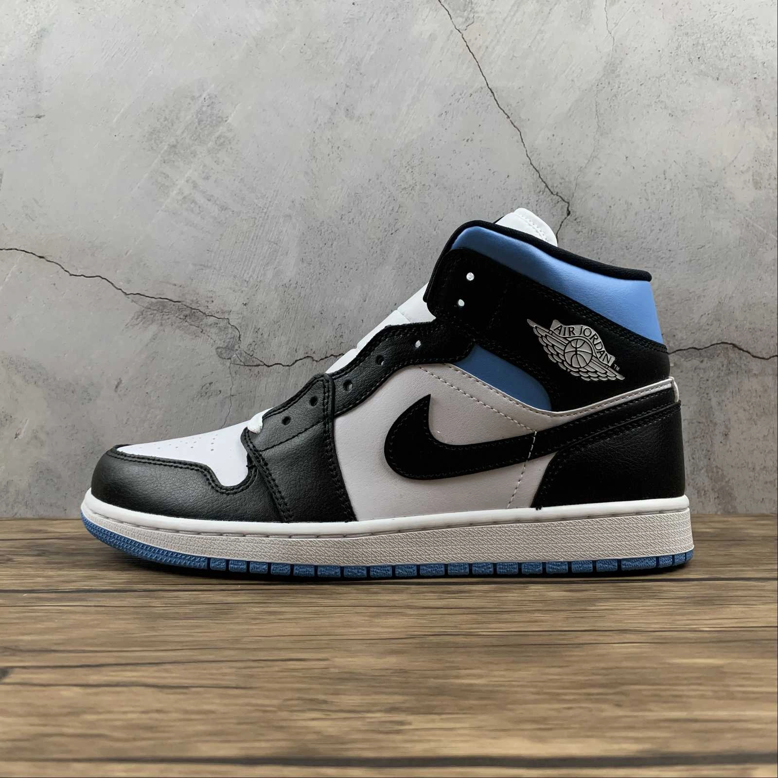 Air Jordan 1 Mid White Black-University Blue (2021) BQ6472-102 Agile Fit Energy Returning Sole