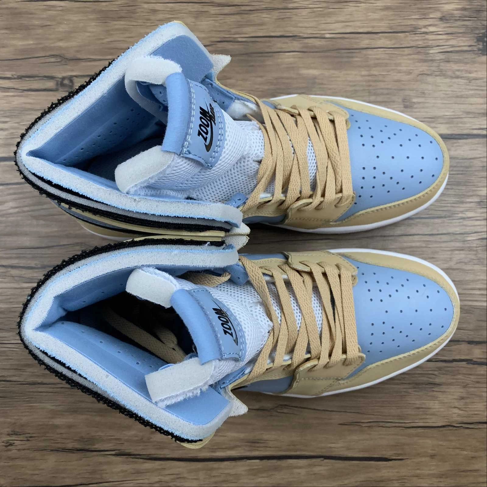 Slip Resistant Outsole Durable Bottom Air Jordan 1 High Zoom Comfort Psychic Blue Black Sesame White CT0979-400