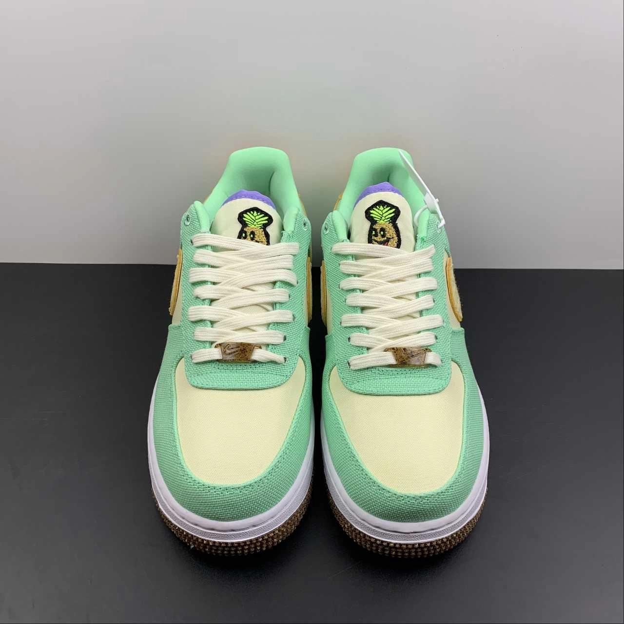 Wild Hike Air Force 1 07 Low Pinapple Green Glow Coconut Milk Metallic Gold CZ0268-300