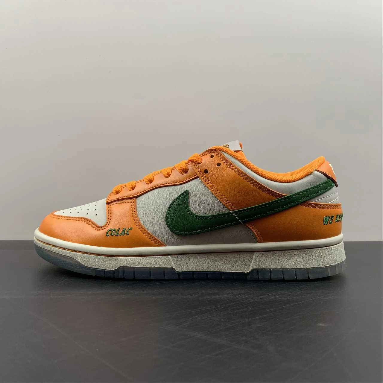 SB Dunk Low Orange Horizon Fortress Green Sail DR6188-800 Torsional Stability Base Walking