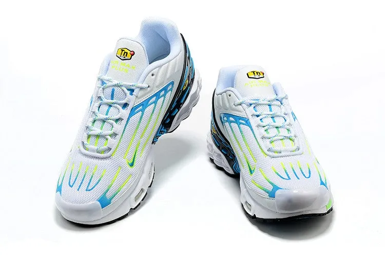 Air Max Plus 3 White Blue Green CU4201-100 Breathable - panel
