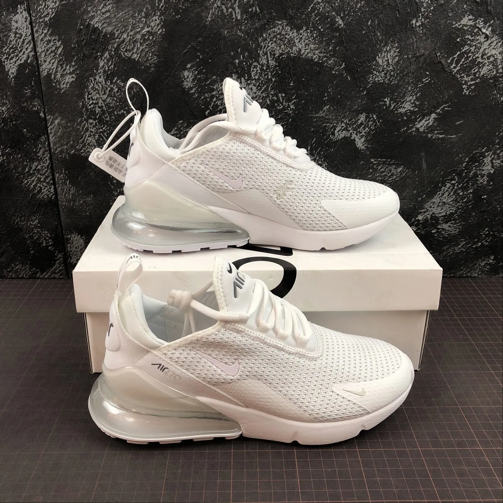 Air Max 270 White White-Pure Platinum AQ9164-101 running in a prairie area shoes