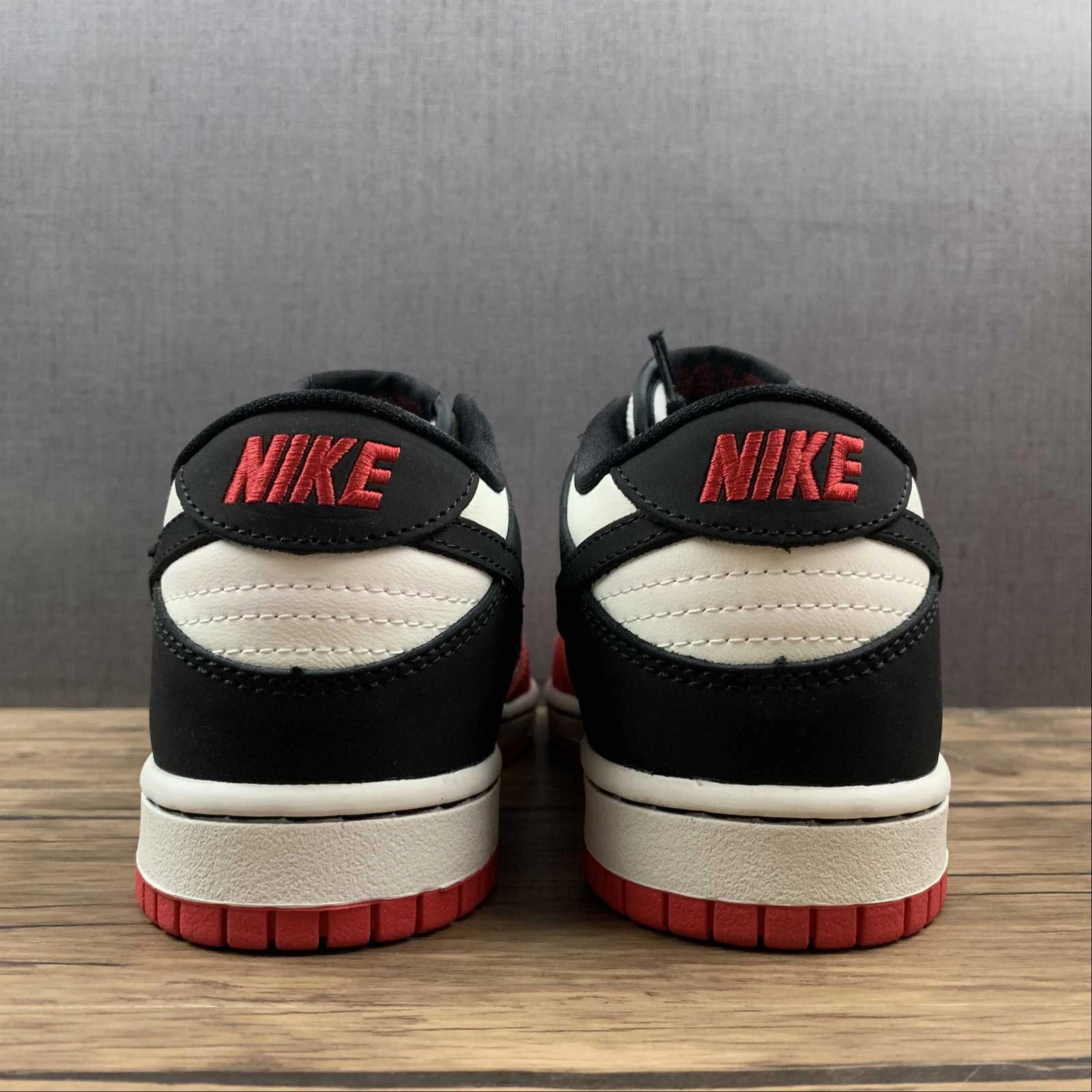 SB Dunk Low University Red White Black Shoes 854866-020 Lateral Support Frame High   Top Style